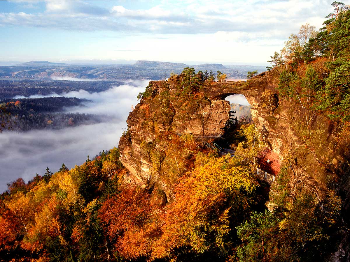 Prebischtor im Herbst - Böhmische Schweiz